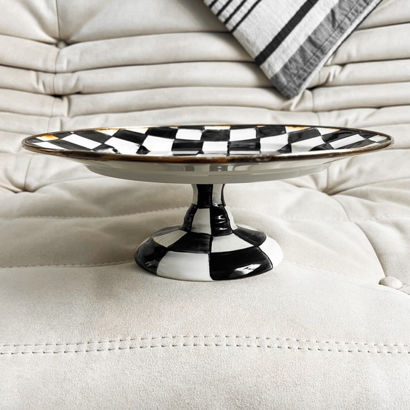 Rare Older Mackenzie-Childs Metal And Enamel Fluted Cake Stand Pedestal - Picture 2 of 10